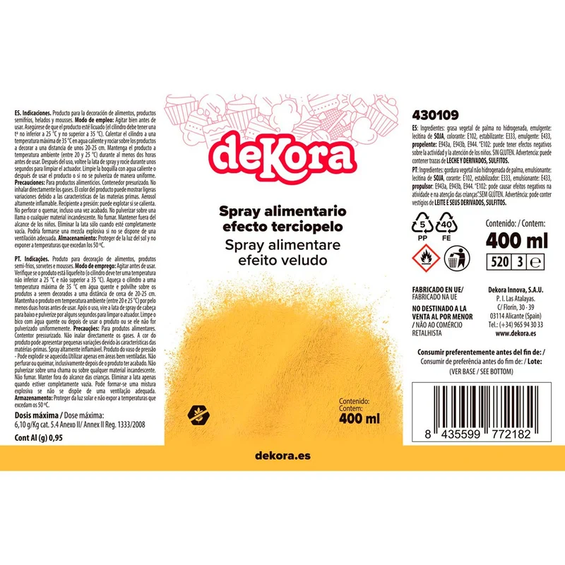 SPRAY AMARILLO ATERCIOPELADO 400ML