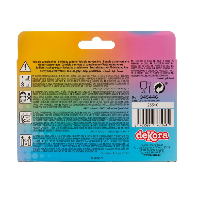 VELAS LETRAS HAPPY BIRTHDAY COLORES 8CM