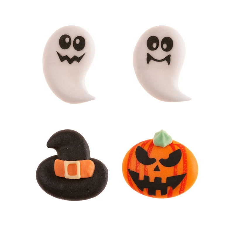 DECORACIÓN AZÚCAR FANTASMA, CALABAZA Y BRUJA