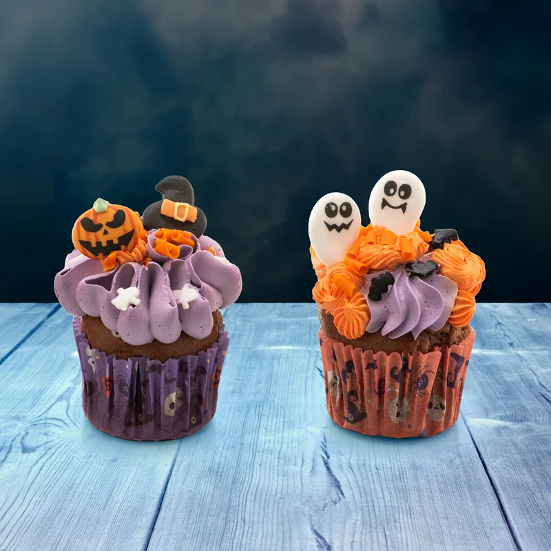 DECORACIÓN AZÚCAR FANTASMA, CALABAZA Y BRUJA