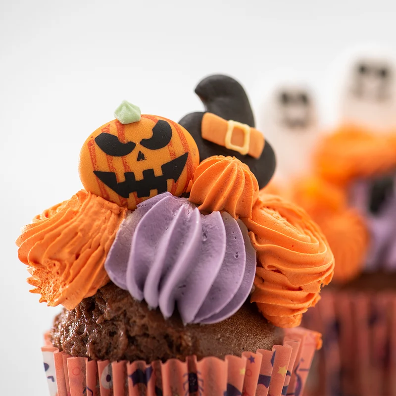 DECORACIÓN AZÚCAR FANTASMA, CALABAZA Y BRUJA
