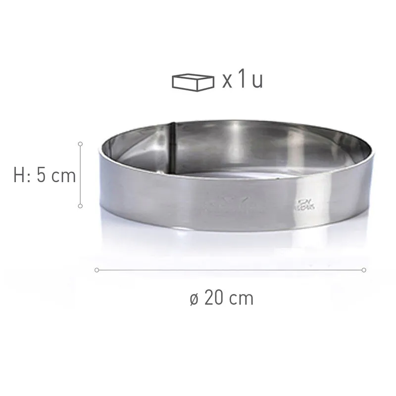 MOLDE ARO ACERO INOX. DIAM 20H5CM