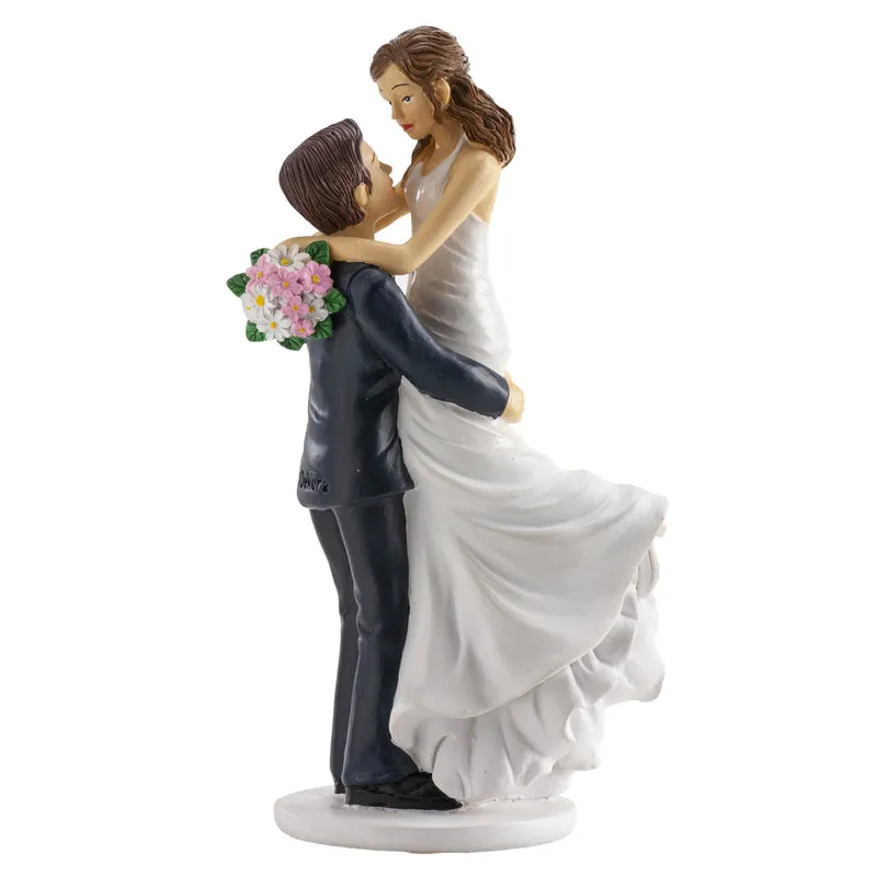 PAREJA DE BODA NOVIA EN BRAZOS 18CM