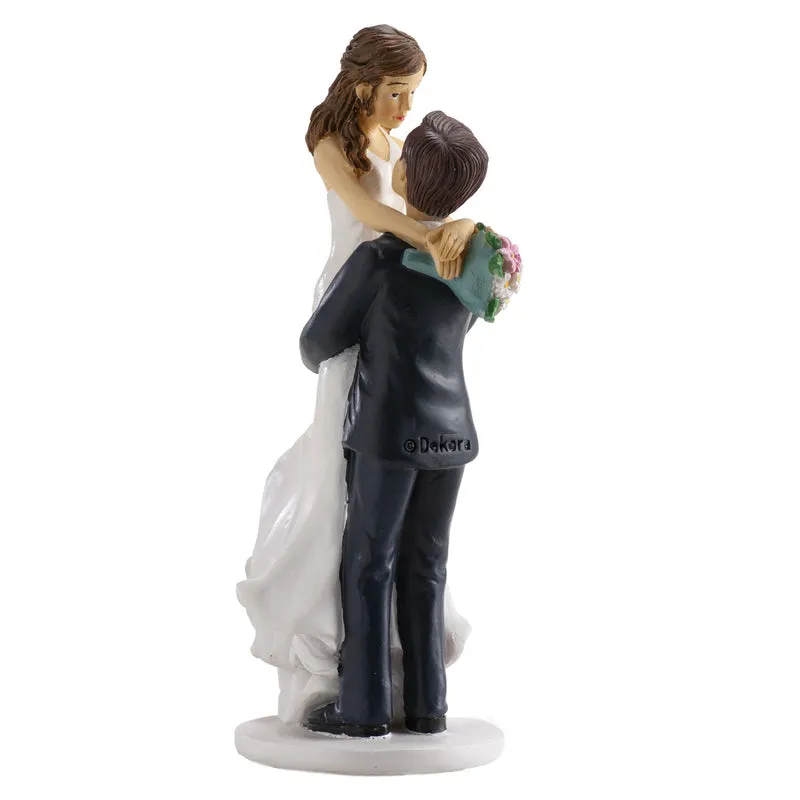 PAREJA DE BODA NOVIA EN BRAZOS 18CM