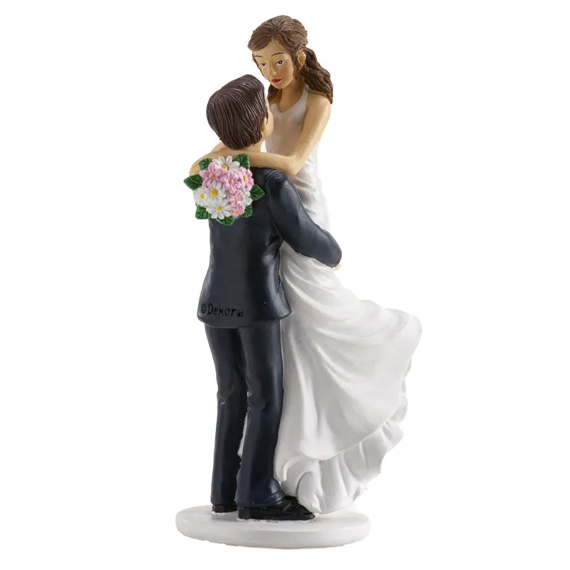PAREJA DE BODA NOVIA EN BRAZOS 18CM