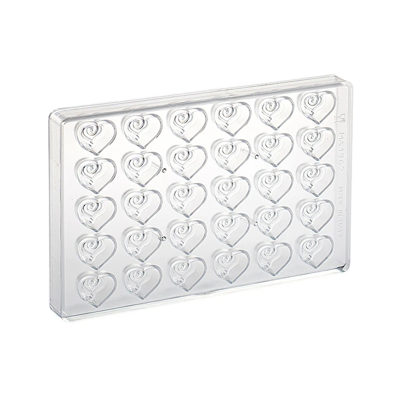 MOLDE POLICARBONATO PRALINÉ CORAZÓN RIZO 31X27XH14MM | 30U