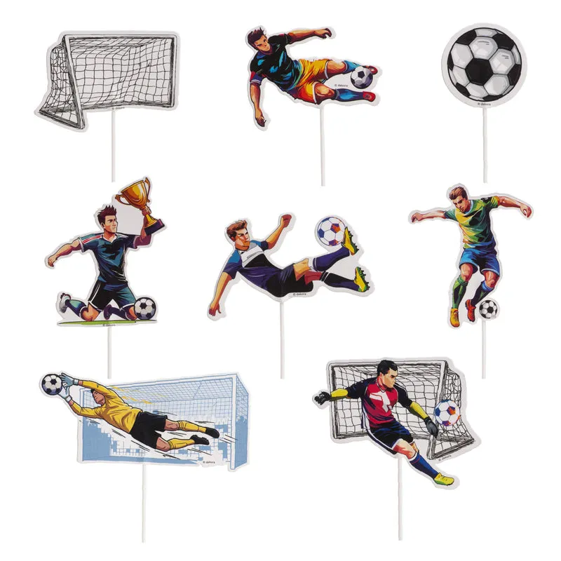 CAKE TOPPER PAPEL FÚTBOL 16 UNIDADES