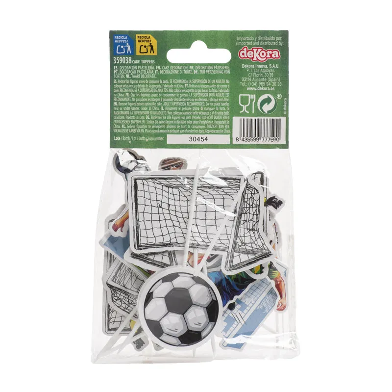 CAKE TOPPER PAPEL FÚTBOL 16 UNIDADES