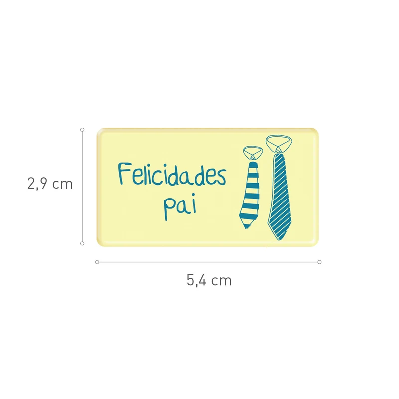 PLACA DE CHOCOLATE BLANCO FELICIDADES PAI 54X29MM