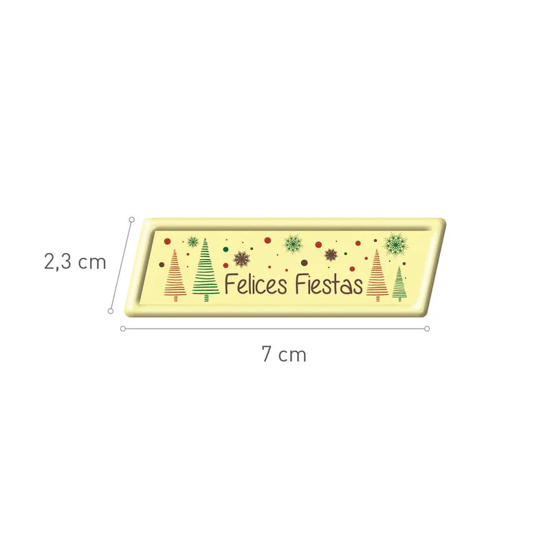 LETRERO CHOCOLATE BLANCO SURTIDO FELICES FIESTAS 3MOD 66 UDS