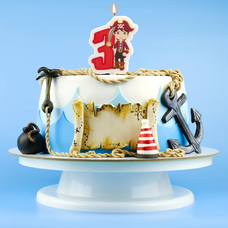 DISPLAY 12 VELAS 2D PIRATAS Nº3 | 7CM