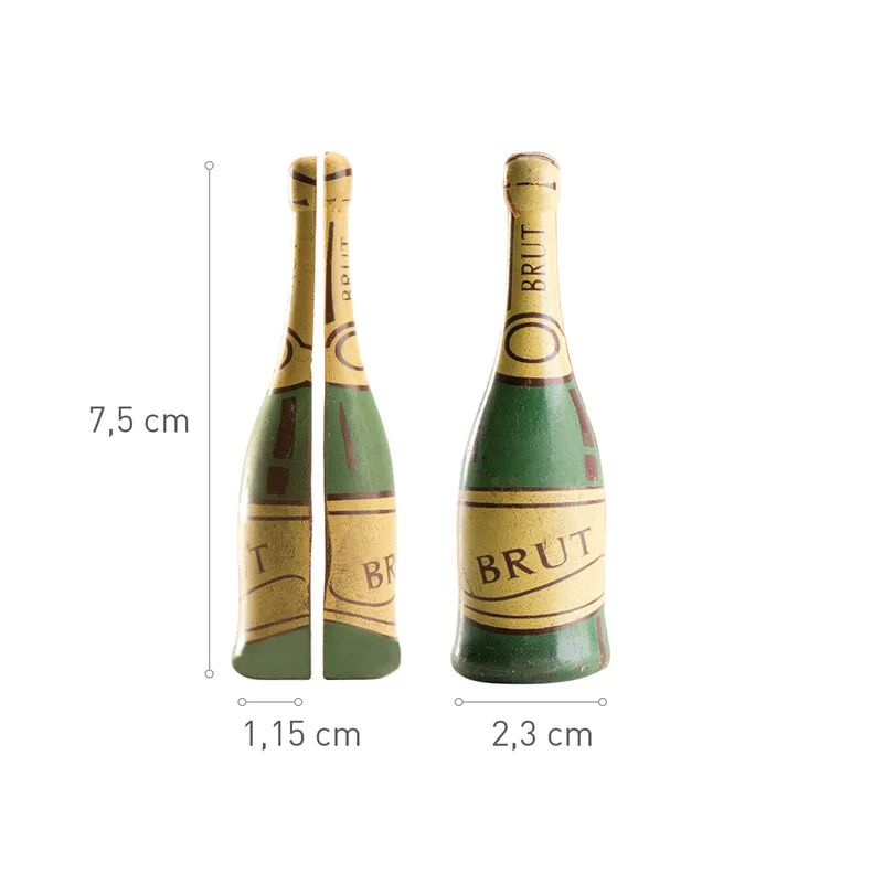 DECORACION CHOCOLATE NEGRO BOTELLA CAVA BRUT 2D 48 UDS