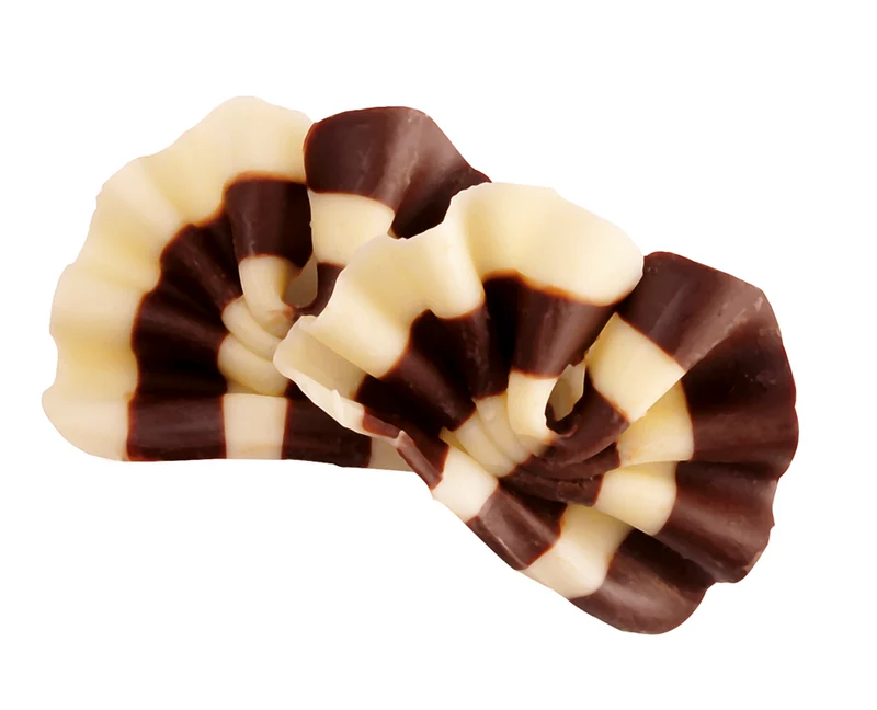 MINI ABANICOS CHOCOLATE BLANCO/NEGRO
