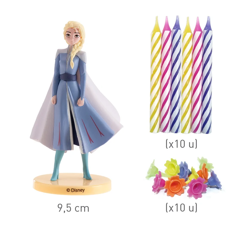 KIT PVC RETAIL FROZEN CON 10 VELAS PARA DECORAR TARTAS