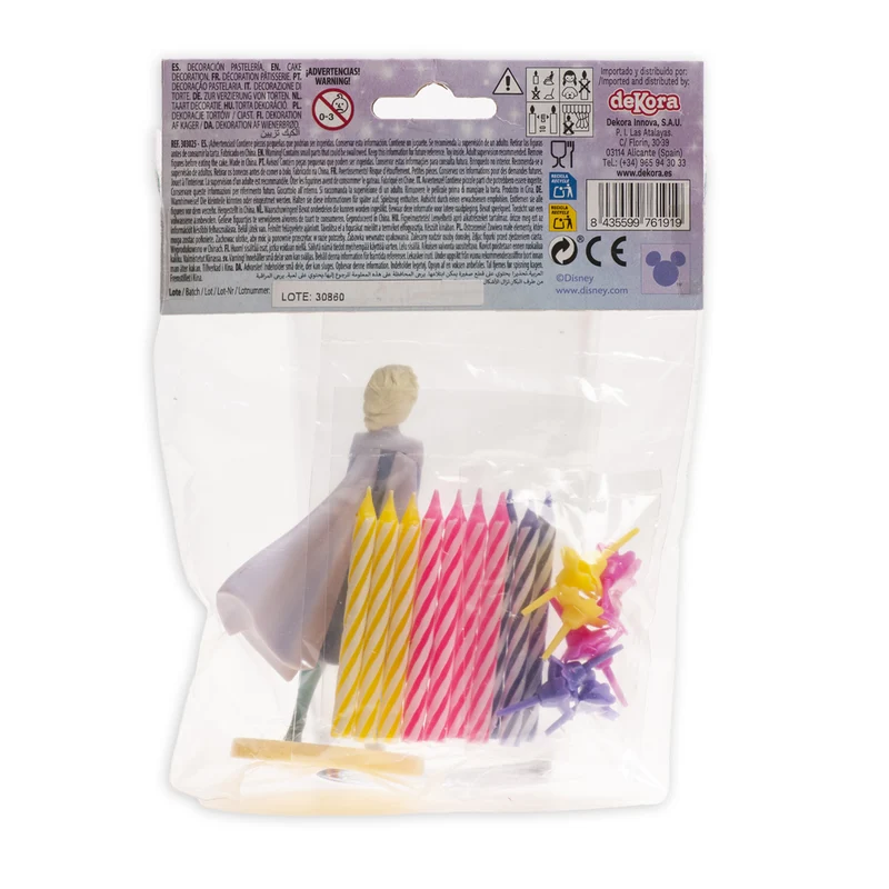 KIT PVC RETAIL FROZEN CON 10 VELAS PARA DECORAR TARTAS