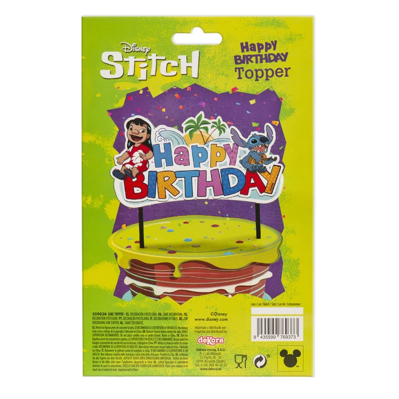 CAKE TOPPER PAPEL STITCH 17.5CM