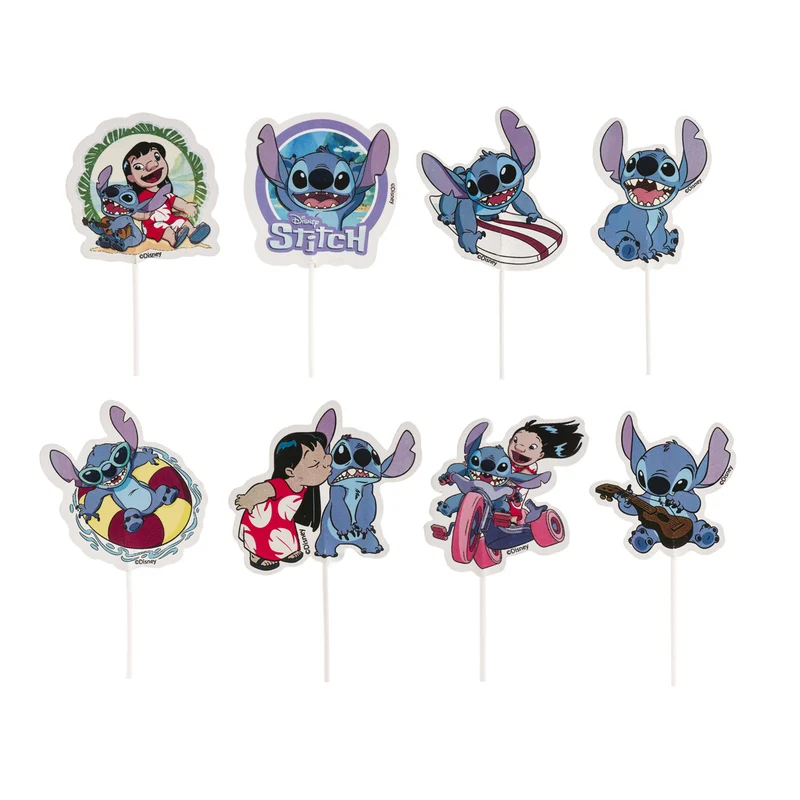 CAKE TOPPER PAPEL STITCH 8 MODELOS 16 UNIDADES