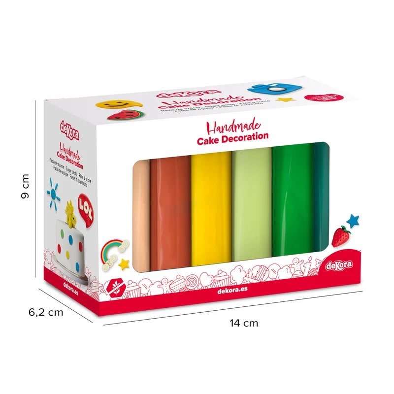 PACK FONDANT 6 COLORES LA JUNGLA 600G