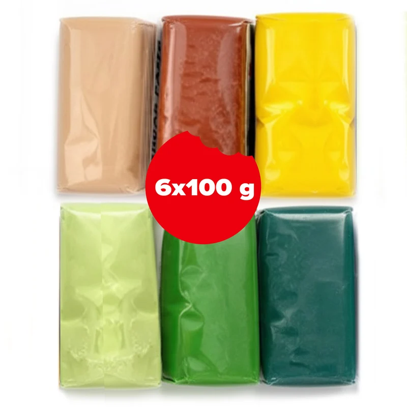 PACK FONDANT 6 COLORES LA JUNGLA 600G