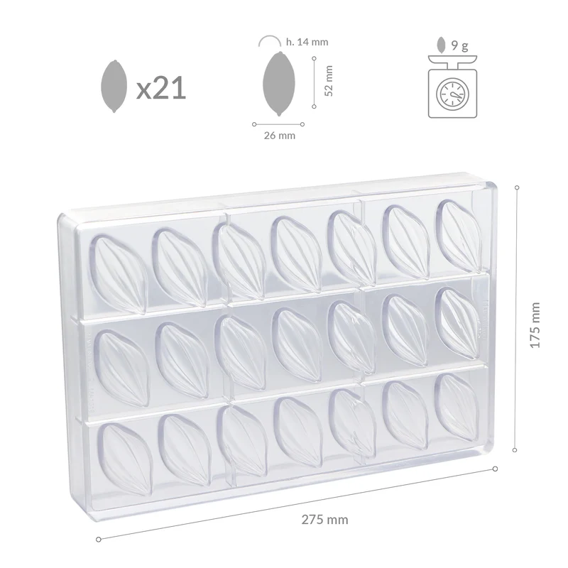MOLDE POLICARBONATO THEOBROMA 52X26H14MM | 21 PIEZAS
