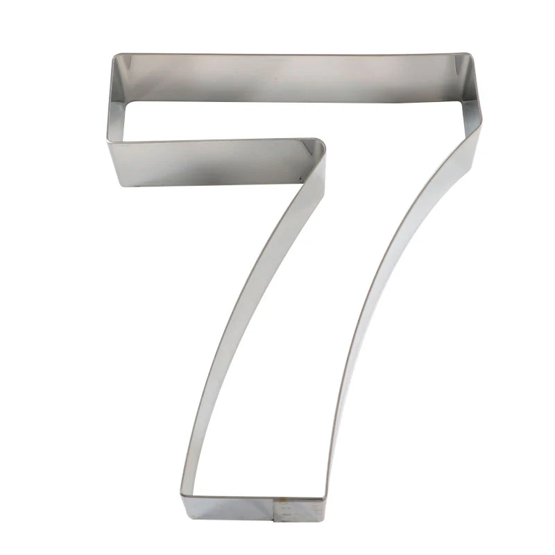 MOLDE ACERO INOX TARTA NÚMERO SIETE 20 x 16 x 4 CM