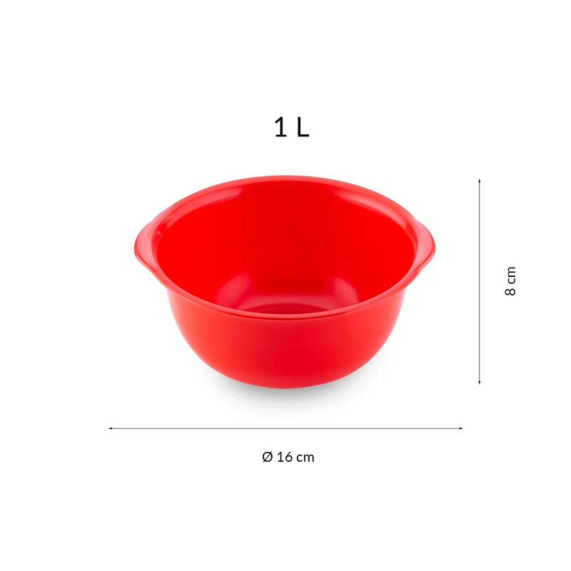 BOL PLÁSTICO ROJO CON ASAS | 1L Ø 16CM H 8CM