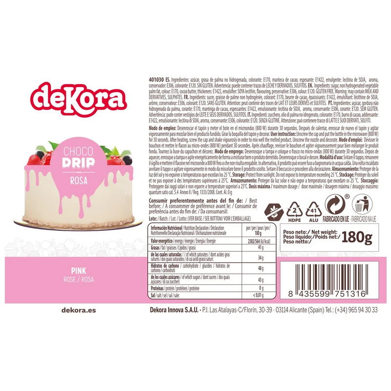CHOCO DRIP ROSA 180G