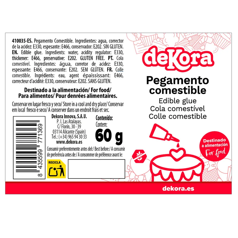 PEGAMENTO COMESTIBLE CAJA 9 BOTES X 60GR