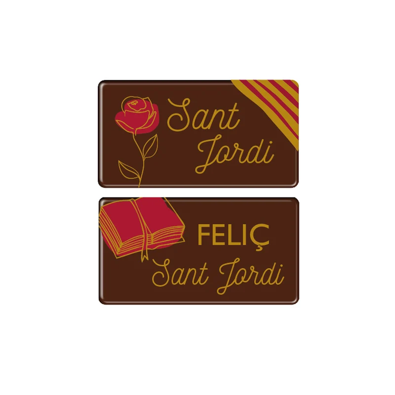 PLACA CHOCOLATE NEGRO SANT JORDI 54X29MM