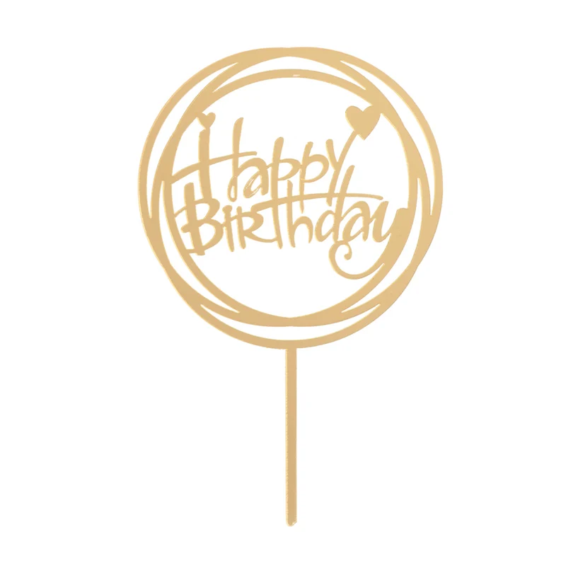 CAKE TOPPER HAPPY BIRTHDAY DORADO 15.4X10CM