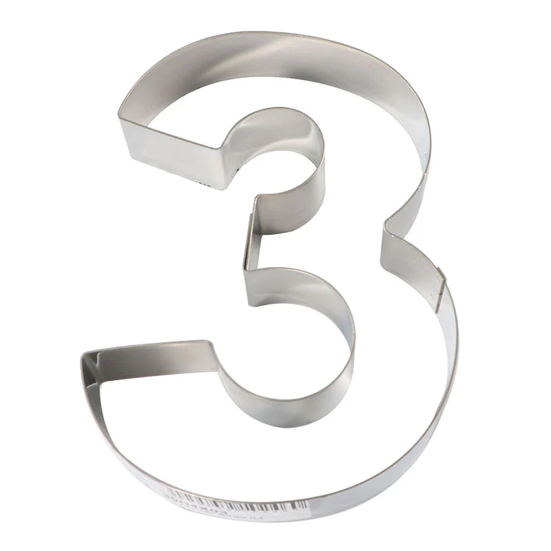 MOLDE ACERO INOX TARTA NÚMERO TRES 20 x 16 x 4 CM