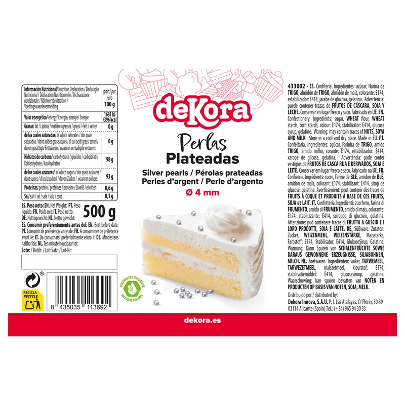 PERLAS AZÚCAR PLATA Ø 0.4CM 500GR