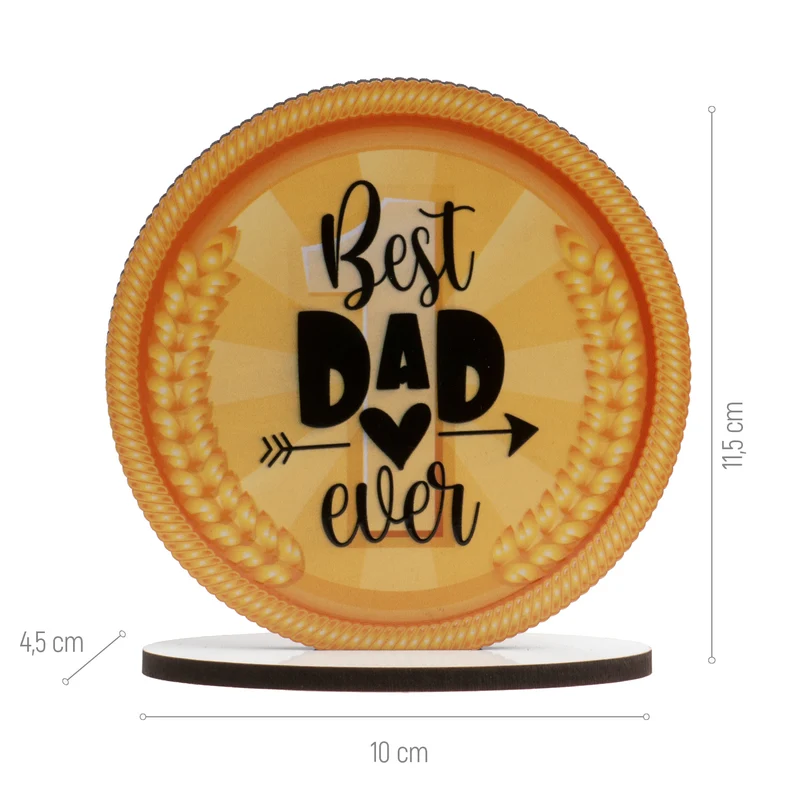 CAKE TOPPER DÍA DEL PADRE "BEST DAD EVER" 11,5CM