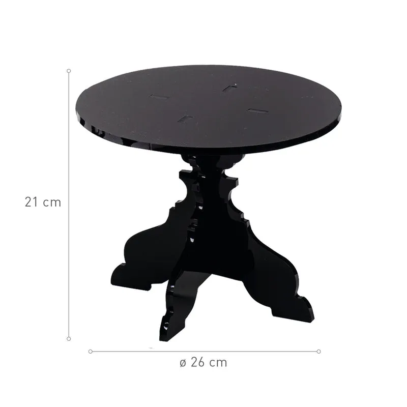 SOPORTE PLEXIGLAS BARROCO NEGRO Ø 26CM H 21CM
