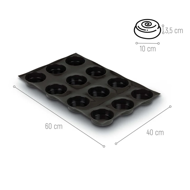 12 MOLDES REDONDOS TARTA TATÍN 100X35MM 60X40CM