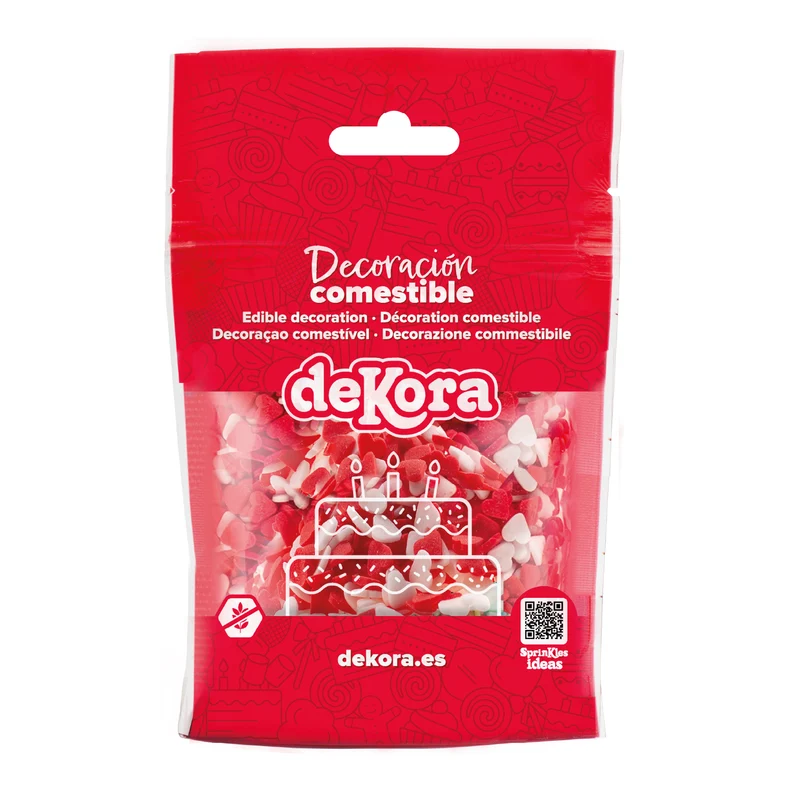 SPRINKLE MIX CORAZONES ROJOS Y BLANCOS 100GR