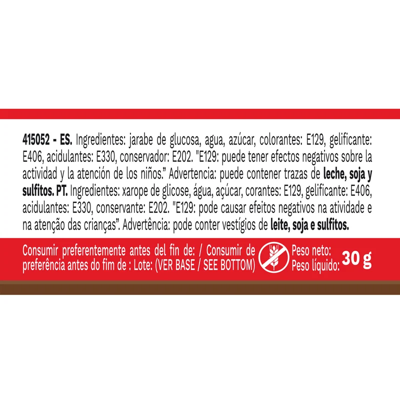 6 COLORANTES EN GEL HIDROSOLUBLE ROJO 30G