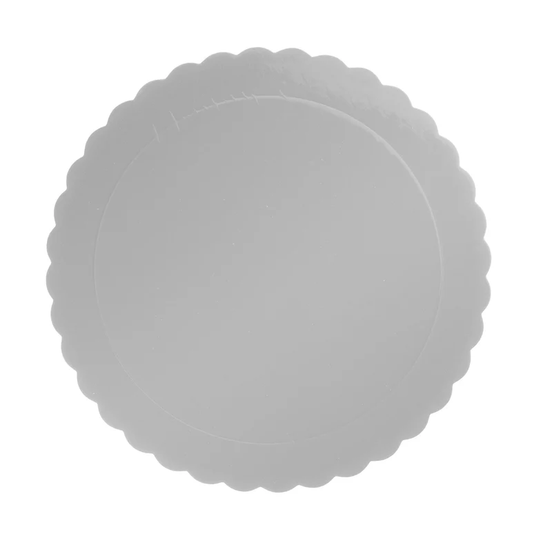 PLATO REDONDO PARA TARTA ONDULADO PLATA 3 MM 30CM