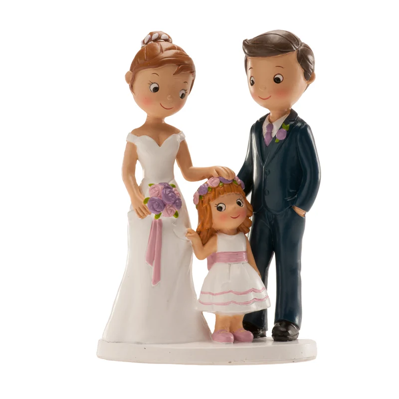 PAREJA DE BODA "CON NIÑA" 16 CM