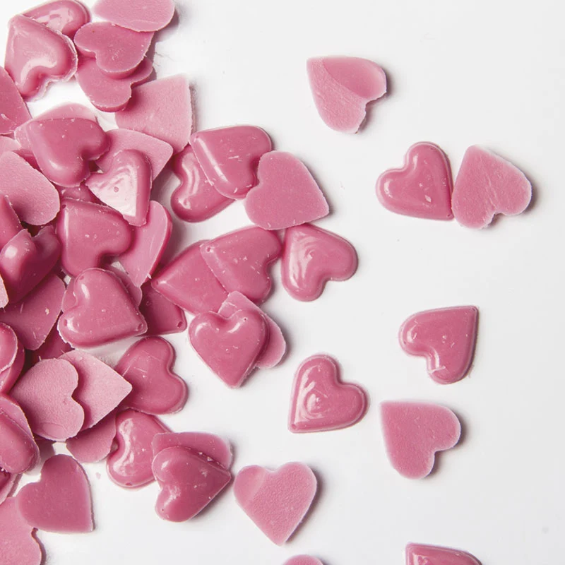 CONFETTI CHOCOLATE BLANCO CORAZONES ROSAS 600GR