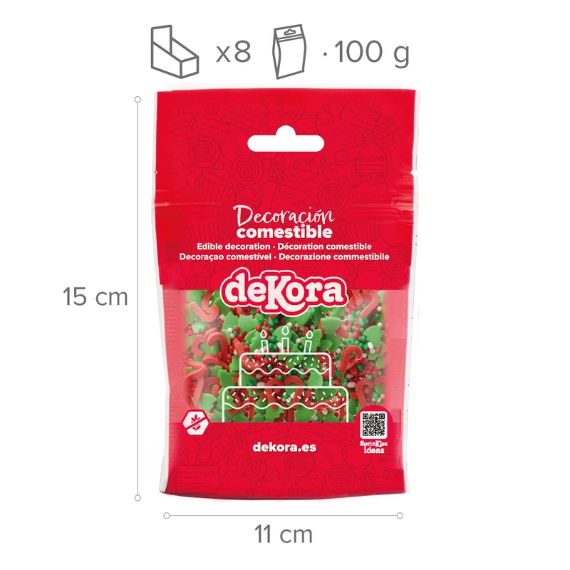 SPRINKLE MIX VERDE Y ROJO NAVIDAD 100GR