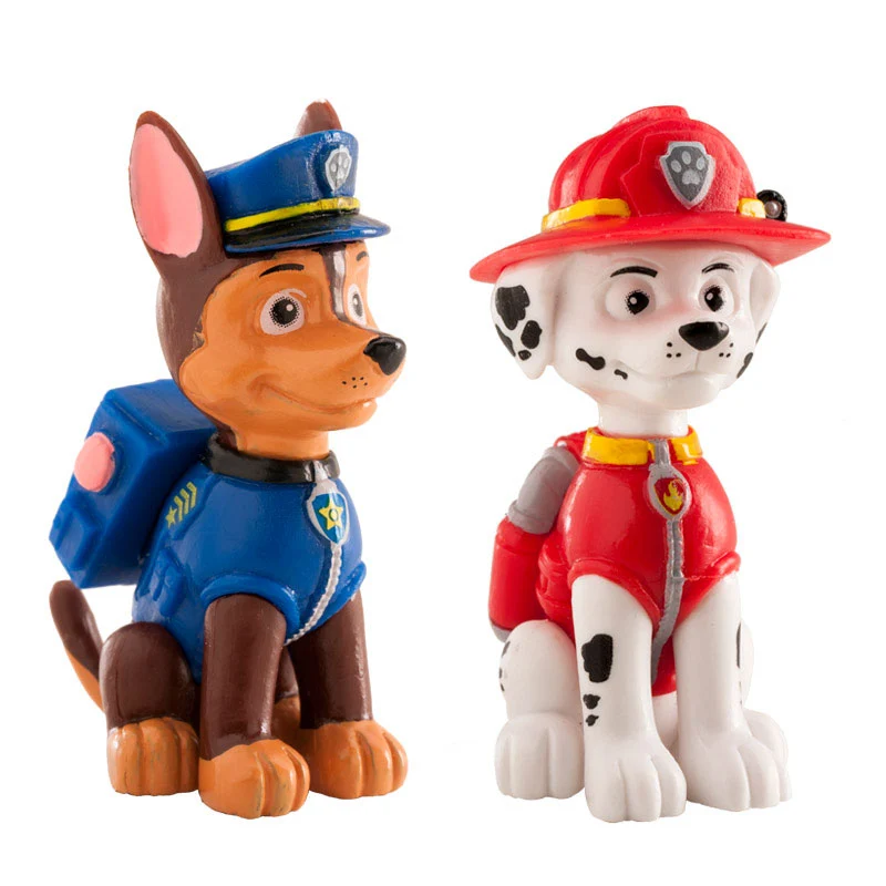 SET PVC PARA DECORAR TARTAS PATRULLA CANINA 6 FIGURAS CHASE Y 6 FIGURAS MARSHALL 6 CM