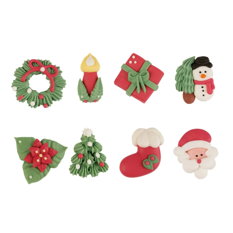 DECORACIÓN DE AZÚCAR NAVIDAD 8 DISEÑOS