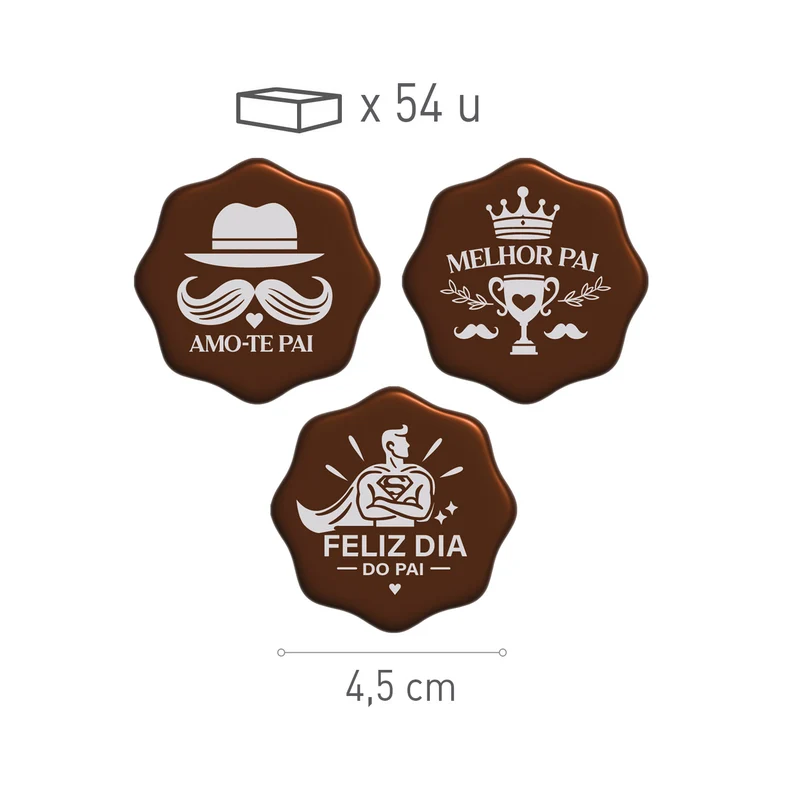 LETRERO CHOCOLATE NEGRO DÍA DEL PADRE PORTUGAL 3 - 4CM