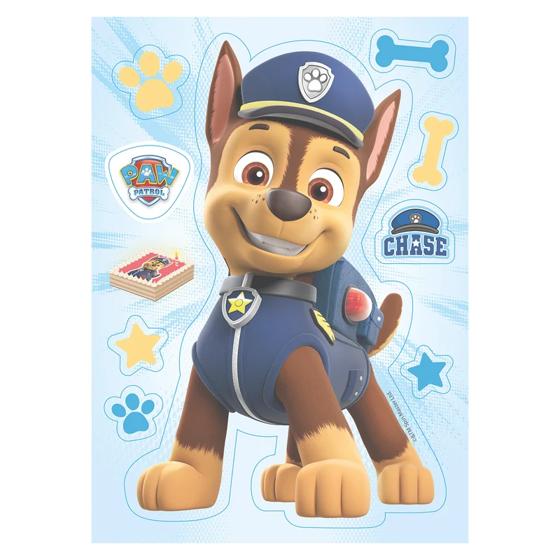 SILUETA EN OBLEA PARA TARTA CHASE PATRULLA CANINA 14.8X21CM