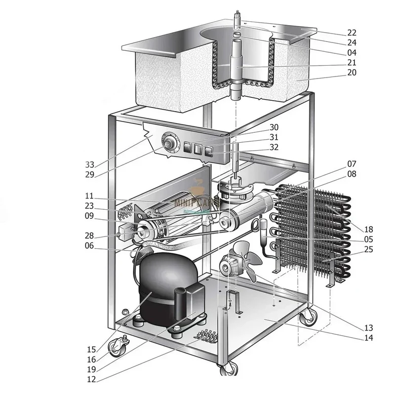 Complete Gearbox for Musso Club Zara Ice Cream Maker