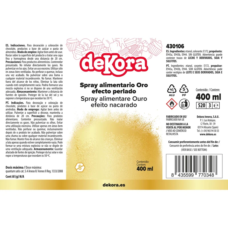 SPRAY ORO EFECTO PERLADO 400ML