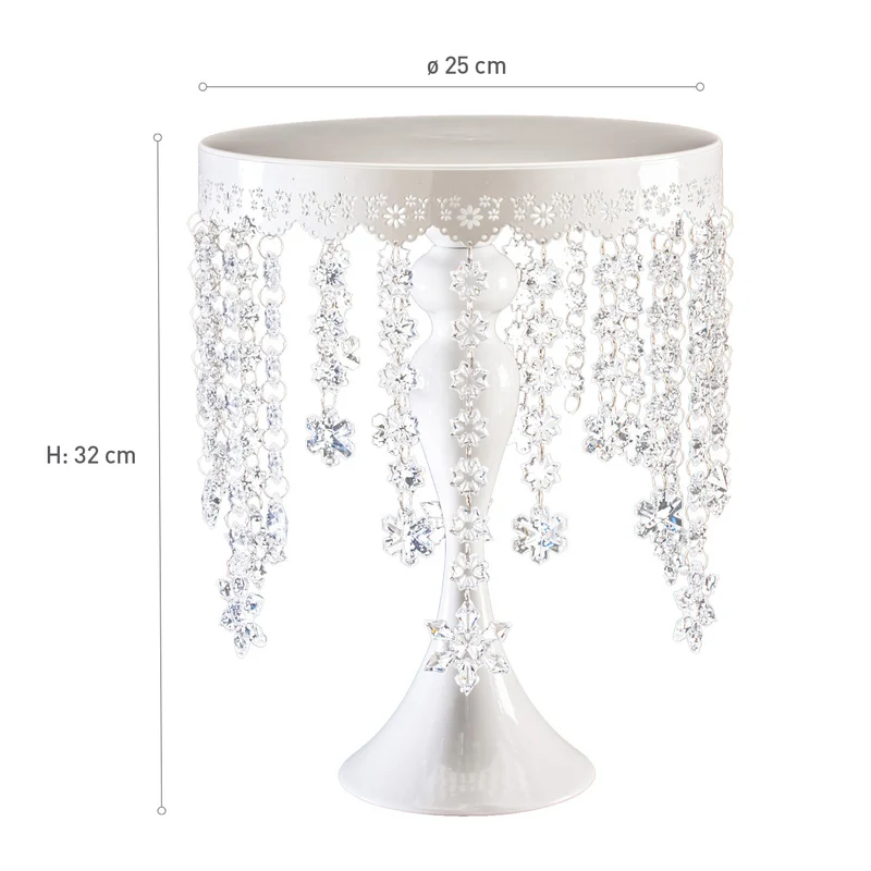 SOPORTE TARTA REDONDO CON DIAMANTES 25 CM