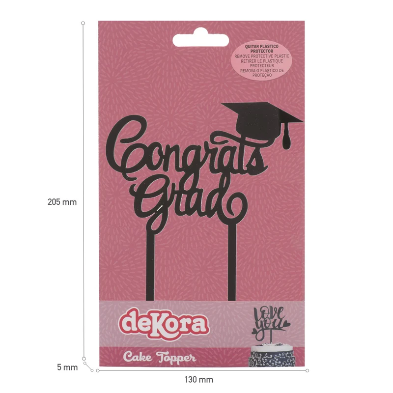 CAKE TOPPER GRADUACIÓN 13,2X11,3CM