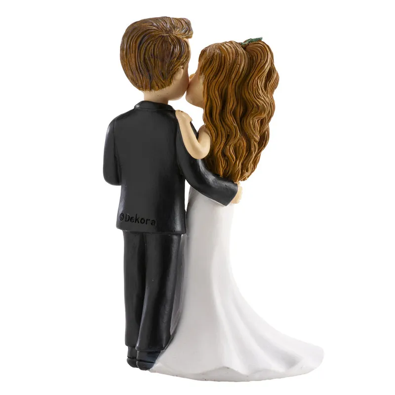 PAREJA DE BODA CON COPA Y BESO 16CM